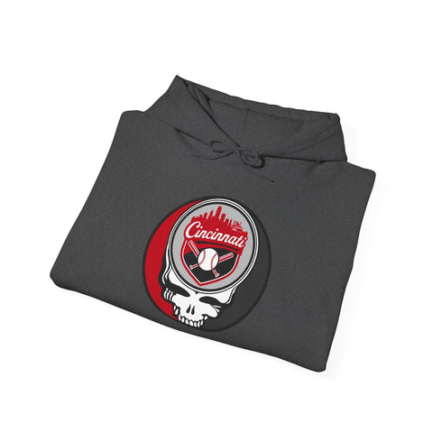 Grateful Dead - Cincinnati Reds Grateful Dead Unisex Heavy Blend Hoodie - Hooded Sweatshirt - StealieShop